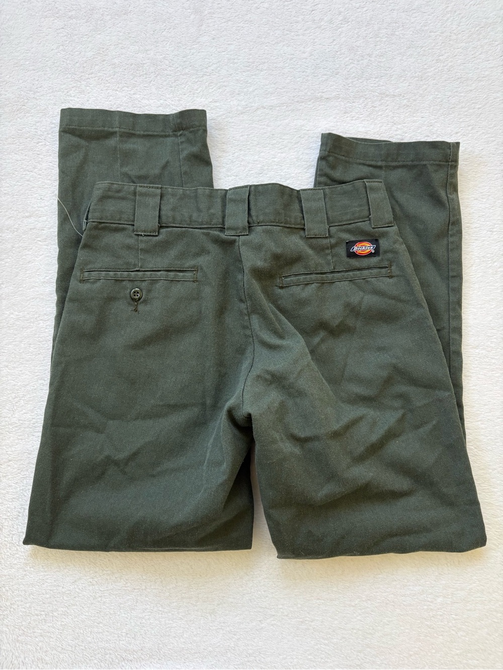 Dickies Olive Green Work Trousers with Black Waistband